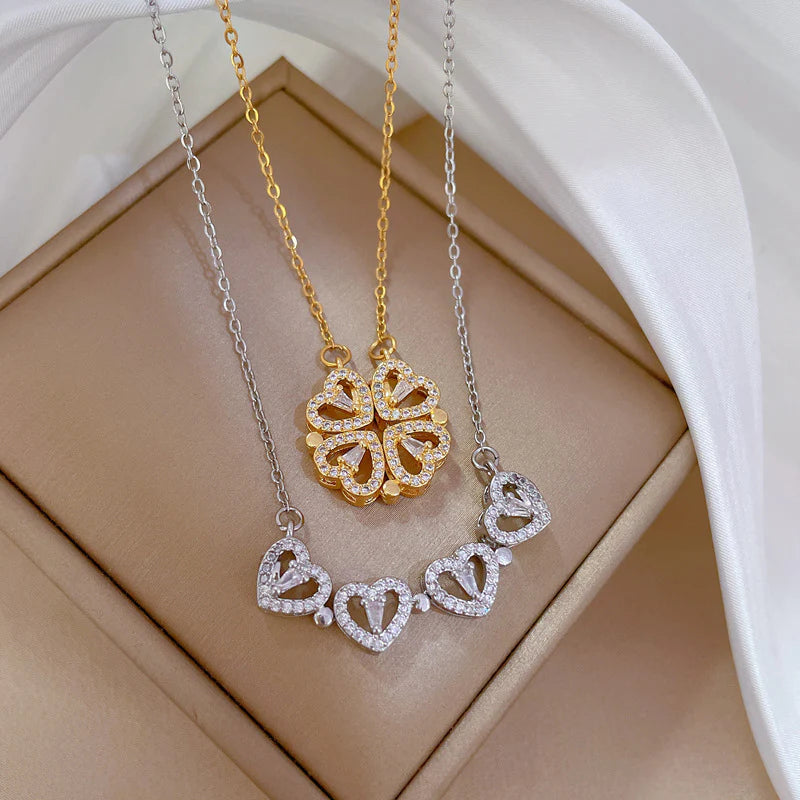 Collar Trebol De Corazones
