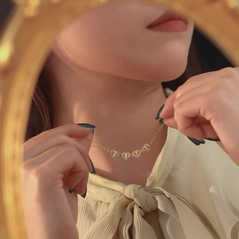 Collar Trebol De Corazones