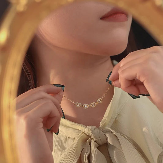 Collar Trebol De Corazones